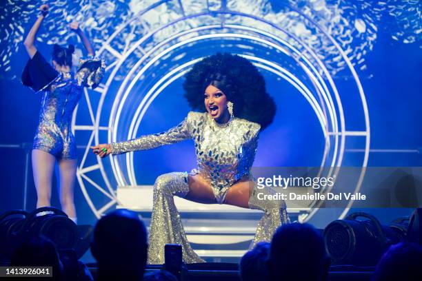 Angeria Paris VanMicheals performs onstage for RuPaul's Drag Race Werq The World Tour at Ryman Auditorium on August 09, 2022 in Nashville, Tennessee.