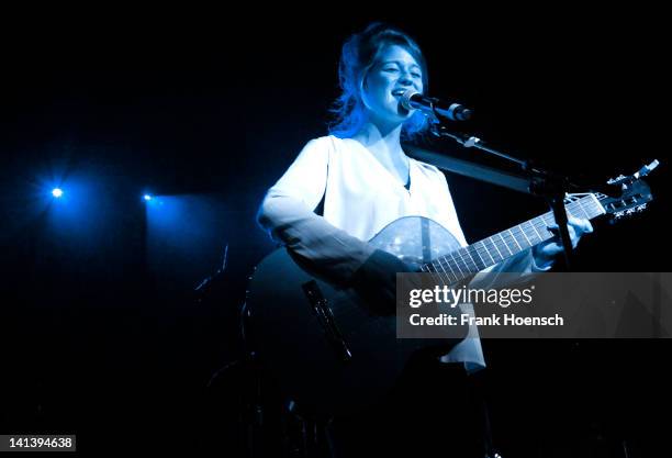 Singer Selah Sue performs live during a concert at the Postbahnhof on March 15, 2012 in Berlin, Germany.