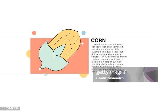 corn colored line icon - sweetcorn stock illustrations