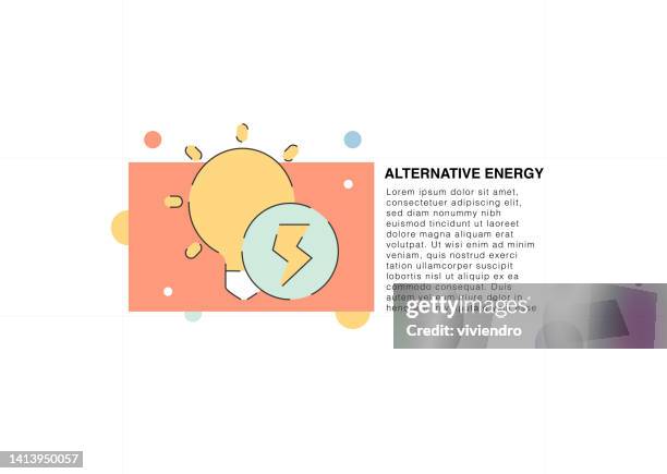 alternative energy colored line icon - sun panels stock illustrations