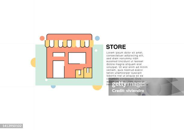ilustrações de stock, clip art, desenhos animados e ícones de store colored line icon - red checkers