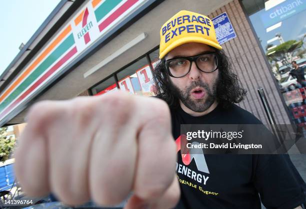 Actor Judah Friedlander appears at 7-Eleven to promote MiO Energy liquid water enhancer on March 15, 2012 in Los Angeles, California.