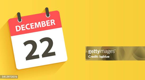 december 22 - daily calendar icon in flat design style - december stock illustrations