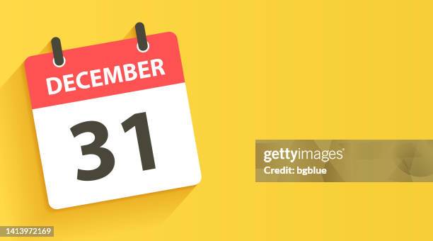 31. dezember - tageskalender-ikone im flachen design-stil - zahl 31 stock-grafiken, -clipart, -cartoons und -symbole