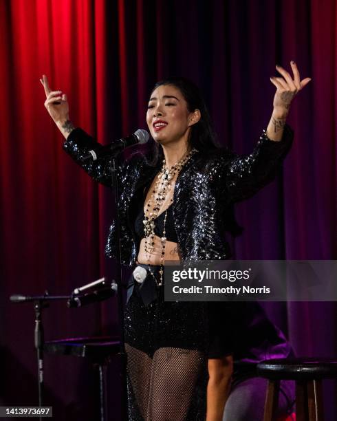 Rina Sawayama performs during Spotlight: Rina Sawayama at The GRAMMY Museum on August 09, 2022 in Los Angeles, California.