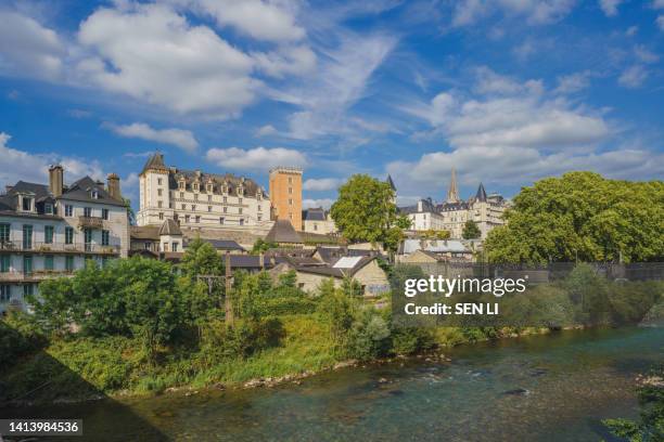 cityscape in a sunny day of pau, france - pau france photos et images de collection