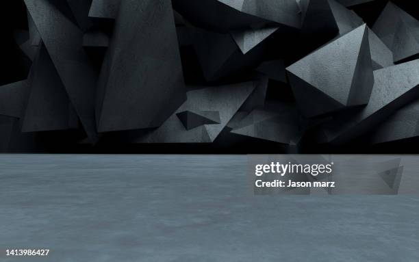 futuristic empty space background - factory building 3d stock pictures, royalty-free photos & images