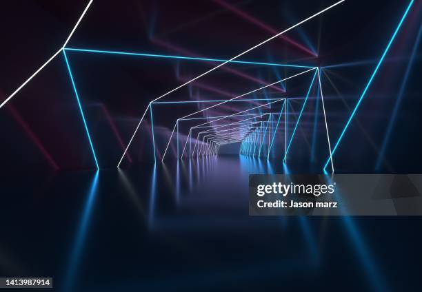 abstract neon light background,3d render - laser lights stock pictures, royalty-free photos & images