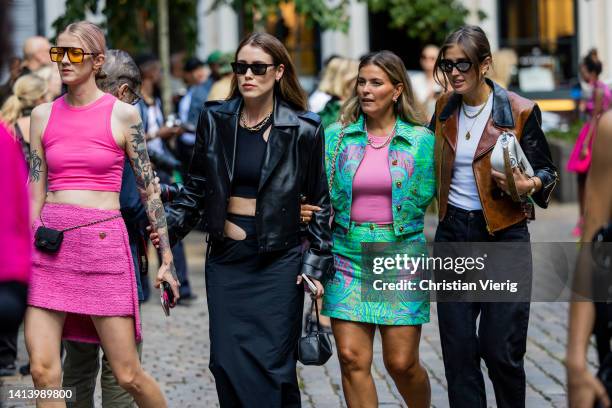 Marianne Theodorsen, Annabel Rosendahl, Janka Polliani, Darja Barannik seen outside A. Roege Hove during Copenhagen Fashion Week Spring/Summer 2023...