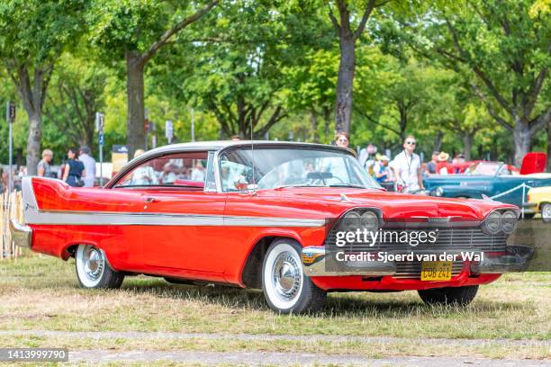 Plymouth Fury Hardtop classic on display during the classic days event on August 6, 2022 in Düsseldorf, Germany. The 2022 edition of the Classic Days...