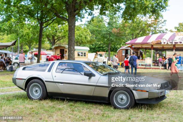 DeLorean sports car famous for the Back to the Future movies series on display during the classic days event on August 6, 2022 in Düsseldorf,...