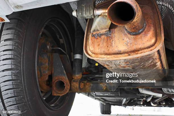 exhaust - car underside stock pictures, royalty-free photos & images