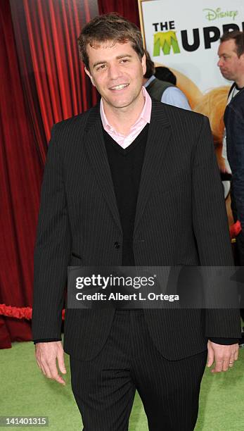 Writer Nick Stoller arrives for "The Muppet" Los Angeles Premiere held at the El Capitan Theatre on November 12, 2011 in Hollywood, California.