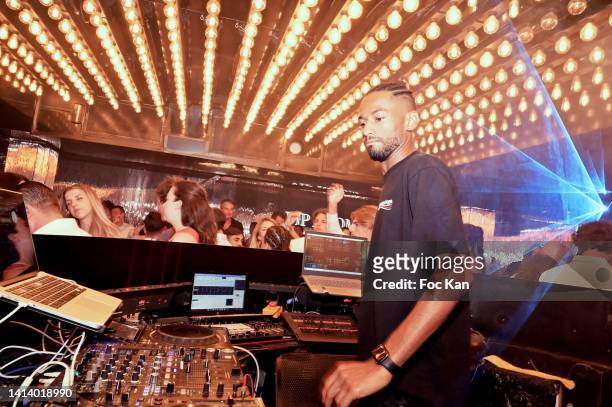 Jon Roca performs during VIP Room Saint Tropez Party on August 09, 2022 in Saint Tropez, France.