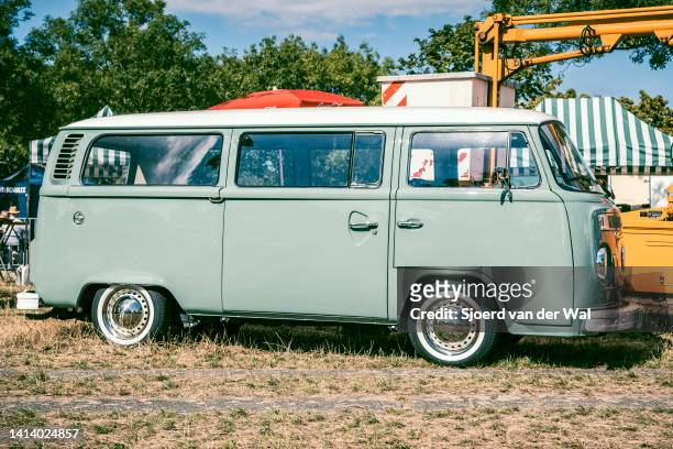 Volkswagen Type 2 Transporter Kombi or Microbus van on display during the classic days event on August 6, 2022 in D�üsseldorf, Germany. The 2022...