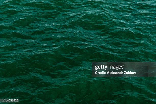 blurred transparent blue texture of the surface of clear calm water. sea, ocean, water surface without splashes and splashes. fashionable abstract nature background. waves of water in sunlight with space to copy. screen saver. beauty is in nature. - smaragdgroen stockfoto's en -beelden