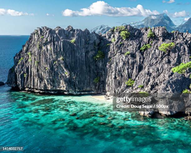 scenic view of sea against sky,philippines - palawan island stock pictures, royalty-free photos & images