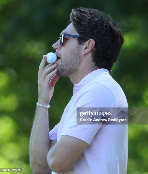 Niall Horan, Founder of Modest! Golf, in action during the Pro Am event prior to the ISPS Handa World Invitational presented by AVIV Clinics at...