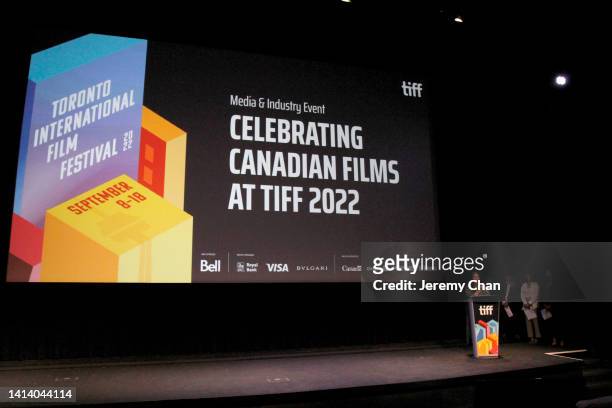 Anita Lee speaks during the 2022 Toronto International Film Festival Canadian Press Conference at TIFF Bell Lightbox on August 10, 2022 in Toronto,...