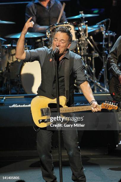 Musician/vocalist Bruce Springsteen performs at ACL-Live during South By Southwest Music Festival on March 15, 2012 in Austin, Texas.