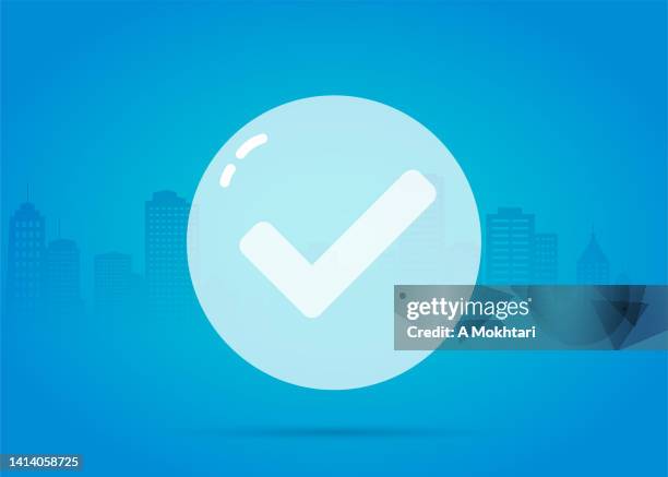 validation icon - big bubble stock illustrations