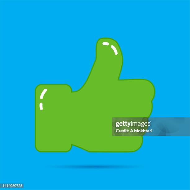 inflatable thumbs up icon - green fingers stock illustrations