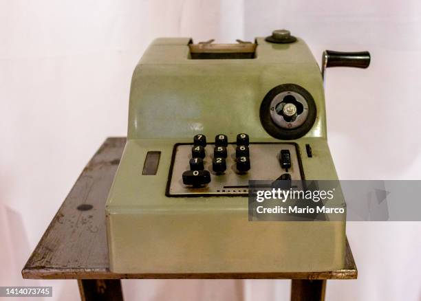 antique calculator from the 1930s-1940s - retro calculator stock pictures, royalty-free photos & images