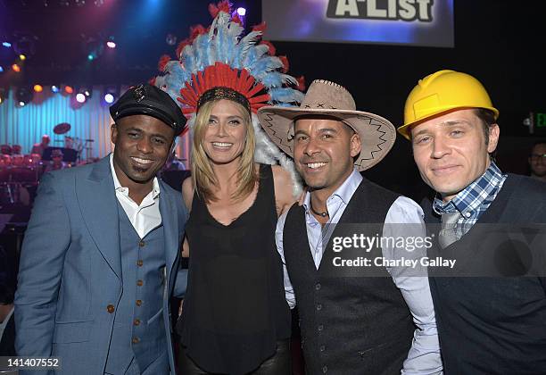 Actors Wayne Brady, Heidi Klum, Jon Huertas and Seamus Dever attend UNICEF Playlist With The A-List at El Rey Theatre on March 15, 2012 in Los...