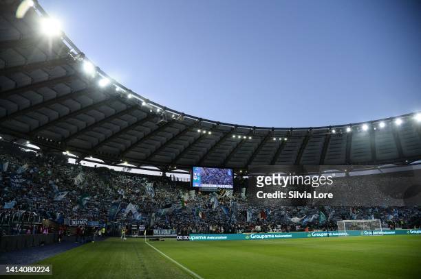 General view inside stadium prior the Serie A match between SS Lazio and Hellas Verona FC at Stadio Olimpico on May 21, 2022 in Rome, Italy.