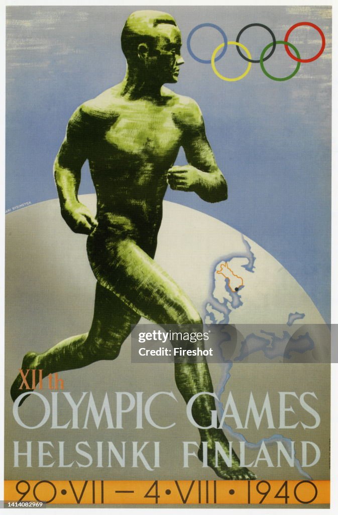 Olympic Games Poster. Helsinki, Finland 1940