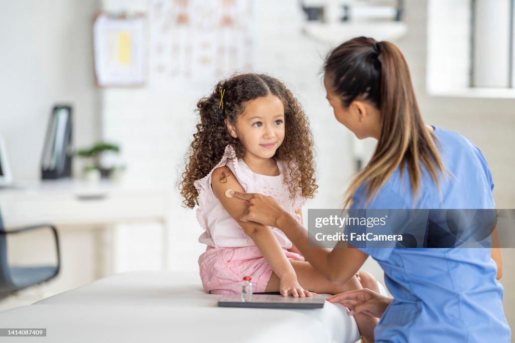 Getting a Bandage After an Immunization