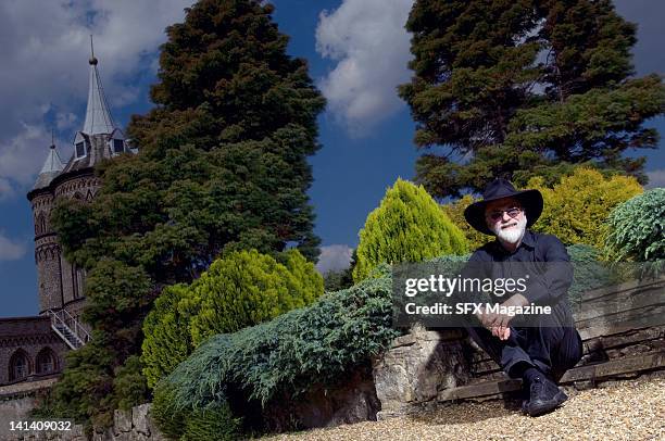 Portrait of English novelist Sir Terry Pratchett at the Pinewood Studios on August 1, 2007 in Buckinghamshire.