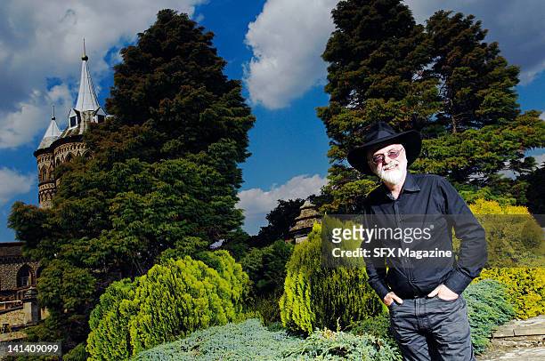 Portrait of English novelist Sir Terry Pratchett at the Pinewood Studios on August 1, 2007 in Buckinghamshire.
