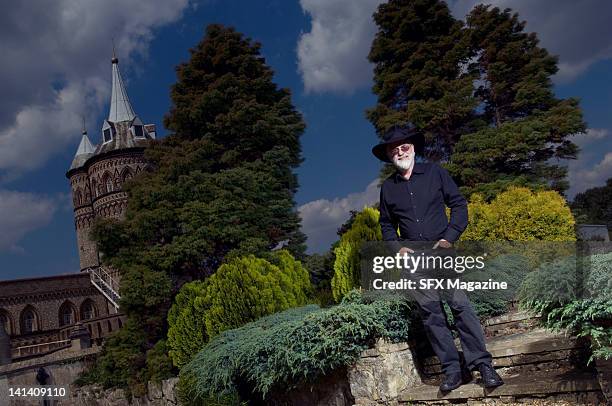 Portrait of English novelist Sir Terry Pratchett at the Pinewood Studios on August 1, 2007 in Buckinghamshire.