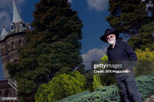 Portrait of English novelist Sir Terry Pratchett at the Pinewood Studios on August 1, 2007 in Buckinghamshire.