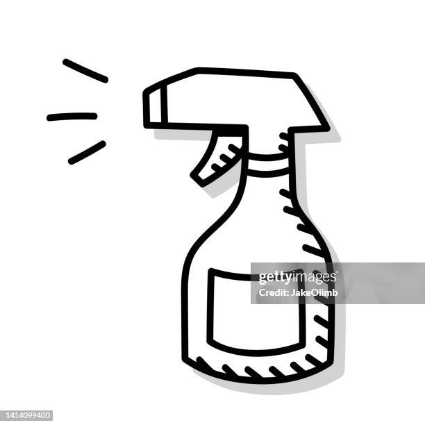 stockillustraties, clipart, cartoons en iconen met spray cleaner doodle 5 - spray nozzle