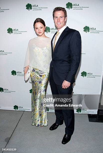 Model and actress Devon Aoki and her husband James Bailey arrive at the UCLA Institute of the Environment and Sustainability Presents An Evening of...