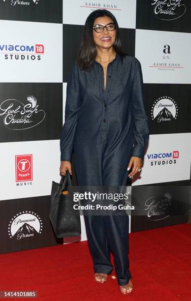 Sushmita Sen attends the screening of film ' Laal Singh Chaddha' on August 10, 2022 in Mumbai, India