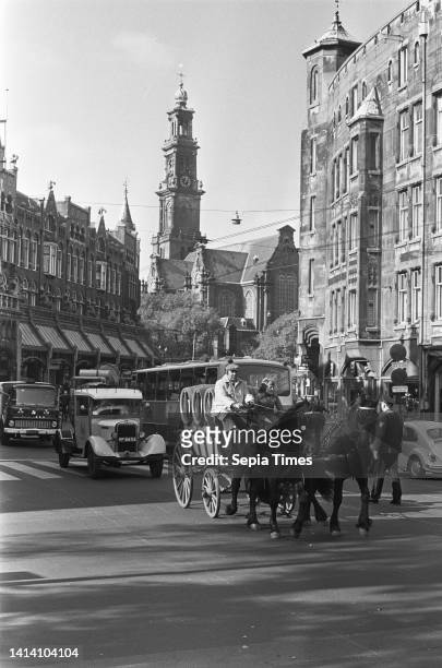 Contrasts in Transport organized by Stichting Paard en Koets in Amsterdam; part of the parade in Raadhuisstraat, October 12 The Netherlands, 20th...