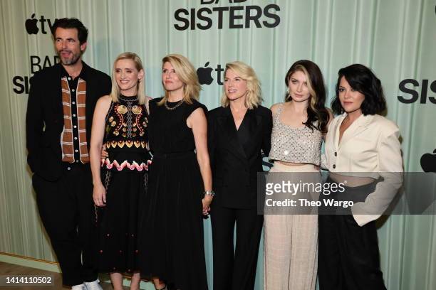 Claes Bang, Anne-Marie Duff, Eve Hewson, Sharon Horgan, Eva Birthistle and Sarah Greene attend Apple TV+'s "Bad Sisters" New York Premiere at the...