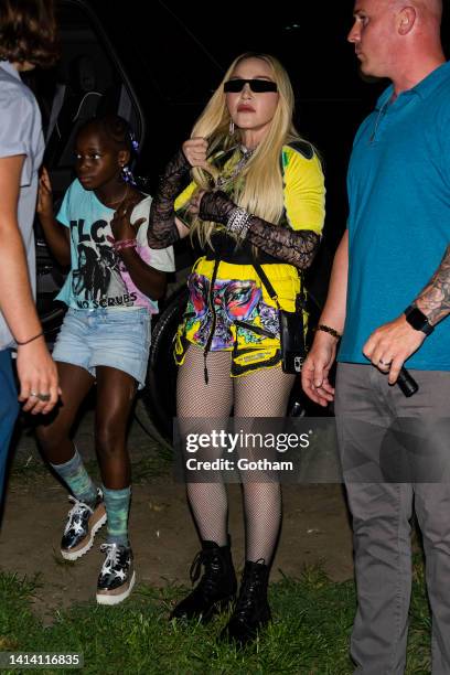 Madonna and daughter, Stella Ciccone, are seen at DiscoOasis at Wolman Rink inCentral Park on August 10, 2022 in New York City.