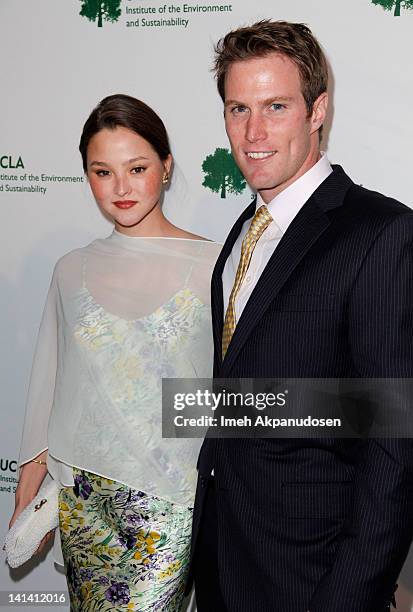 Model and actress Devon Aoki and husband James Bailey arrive at the UCLA Institute of the Environment and Sustainability Presents An Evening of...