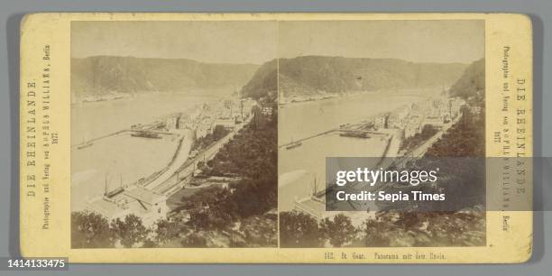 View of Sankt Goar, St. Goar. Panorama mit dem Rhein , Die Rheinlande , Sophus Williams , Rijnland-Palts cardboard, albumen print, height 85 mm ×...