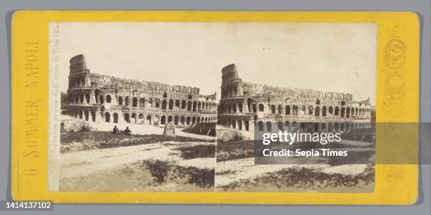 View of the Colosseum in Rome, Colosseo preso dàll'arco di Tito , Giorgio Sommer , Rome, c. 1860 - c. 1880, photographic support, cardboard, albumen...