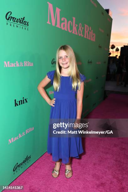 Ora Duplass attends the Los Angeles Premiere of Gravitas Premiere's "Mack And Rita" at NeueHouse Los Angeles on August 10, 2022 in Hollywood,...