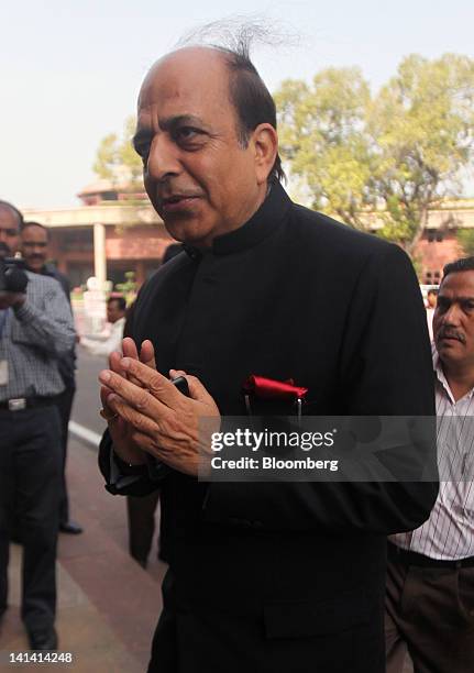 Dinesh Trivedi, India's railway minister, arrives at the Indian Parliament in New Delhi, India, on Friday, March 16, 2012. India's economy is...