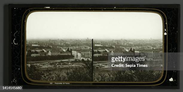 View of Turin, Italy, Panorama de Turin , Ferrier Pere-Fils et Soulier , Claude-Marie Ferrier , Turijn, 1860 - 1870, glass, zegel rand:, slide,...