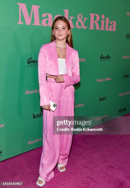 Ora Duplass attends the Los Angeles premiere of "Mack And Rita" at NeueHouse Los Angeles on August 10, 2022 in Hollywood, California.