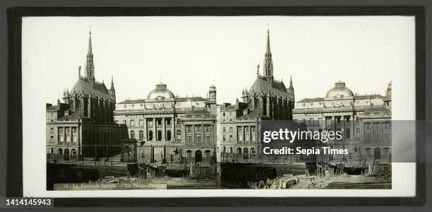 View of the Palais de Justice and the Sainte-Chapelle in Paris, France, Le Palais-de-Justice - La Sainte-Chapelle , anonymous, Paris, 1856 - 1890,...