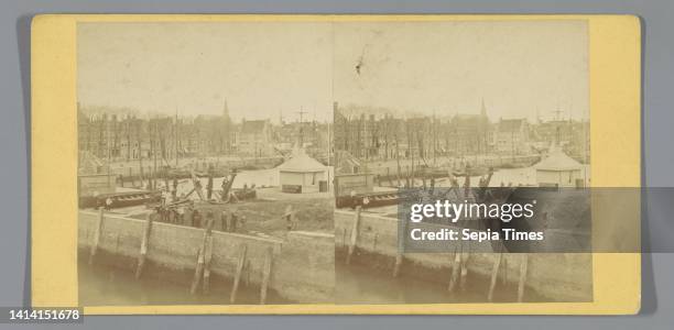 Harbour view of the roundel near the De Ruyterplein in Vlissingen with the Vissershaven in the background and the Nieuwendijk behind it, the...